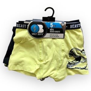 Boys Only 5 Pack Boxer Briefs Neon Green Lime Black Red Gray NWT